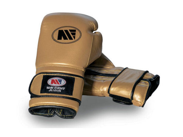 Main Event JTG 1000 Kids Leather Training Boxing Gloves Gold